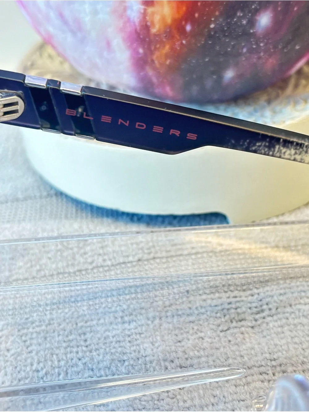 Blenders Red Explosion Polarized Mirrored Shield Sunglasses Blue Frame Red Lens